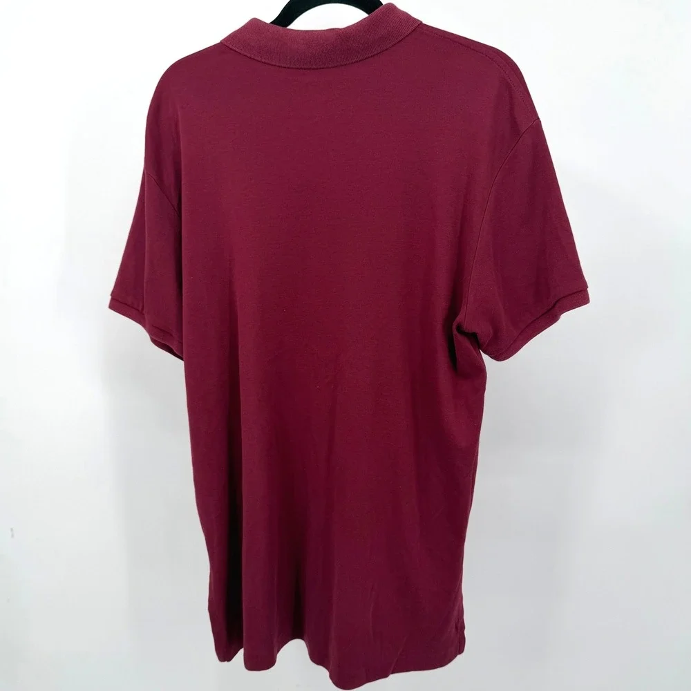 Polo Ralph Lauren Mens L Polo Shirt Burgundy Custom Fit Short Sleeve